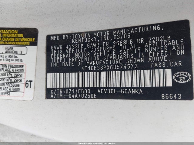 2006 TOYOTA CAMRY SOLARA 4T1CE38PX6U574572 Photo 8