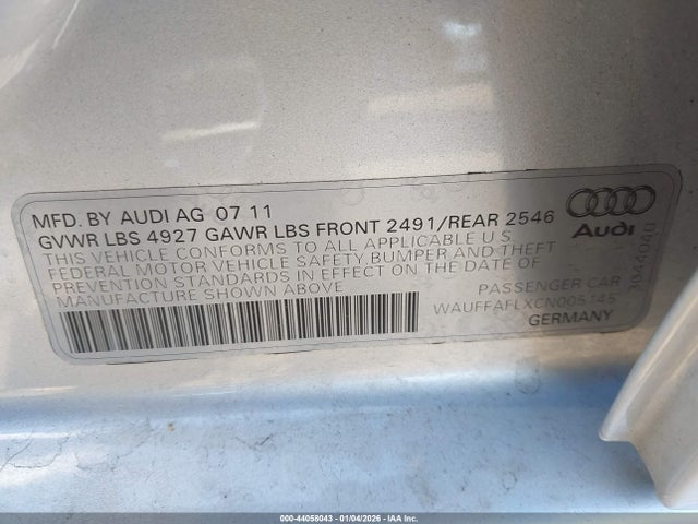 2012 AUDI A4 WAUFFAFLXCN005145 Photo 8