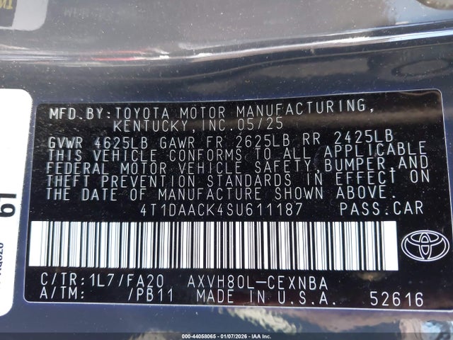 Toyota CAMRY LE 2025 4T1DAACK4SU611187 Image 9