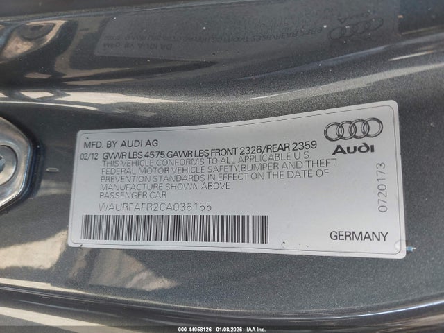 2012 AUDI A5 WAURFAFR2CA036155 Photo 8