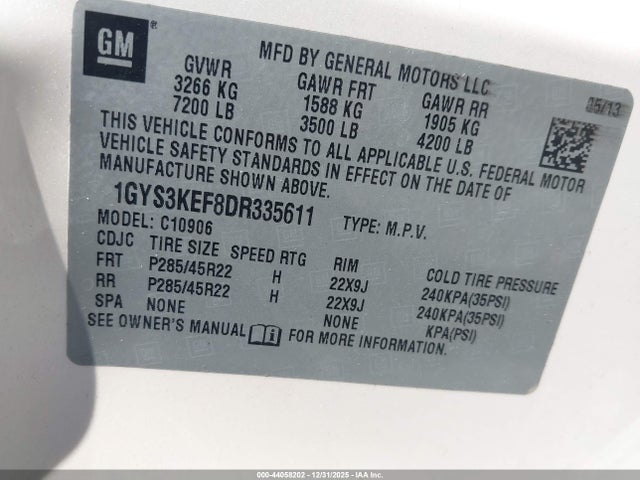 2013 CADILLAC ESCALADE ESV 1GYS3KEF8DR335611 Photo 8