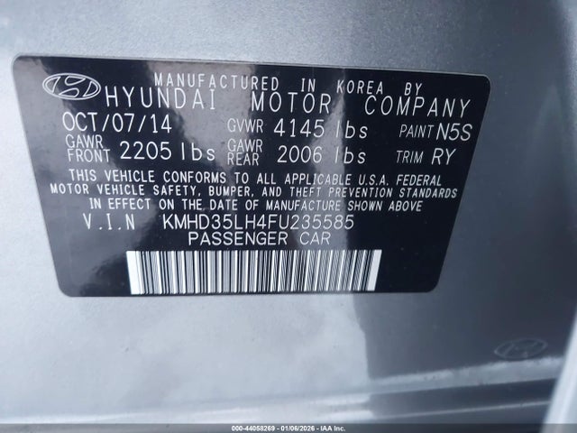 KMHD35LH4FU235585 Hyundai ELANTRA GT