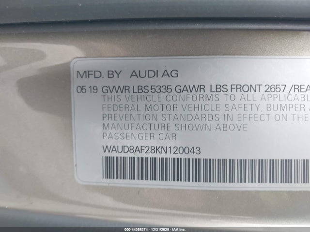 2019 AUDI A6 WAUD8AF28KN120043 Photo 8