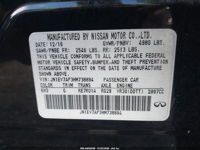 JN1EV7AP3HM738894 Infiniti Q50 3.0t Premium