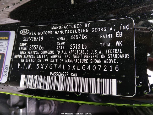 5XXGT4L3XLG407216 KIA Optima S