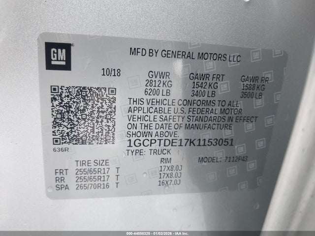 1GCPTDE17K1153051 Chevrolet Colorado Z71
