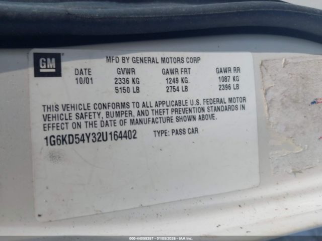 2002 CADILLAC DEVILLE 1G6KD54Y32U164402 Photo 8