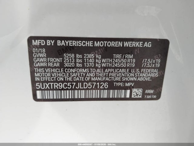 2018 BMW X3 5UXTR9C57JLD57126 Photo 8
