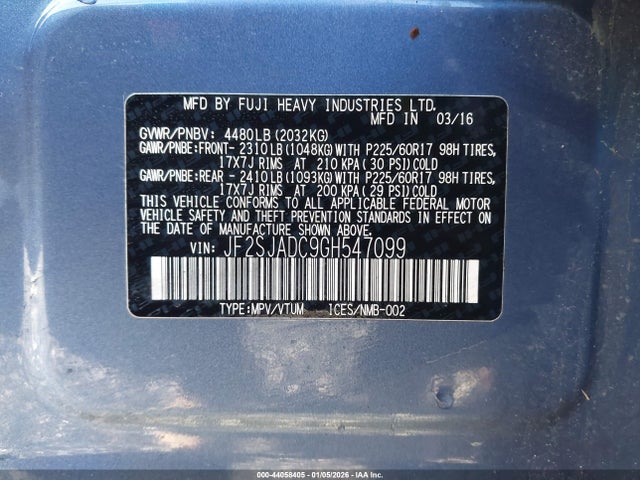 Subaru Forester 2.5i Premium 2016 JF2SJADC9GH547099 Image 9