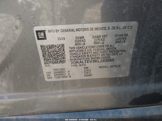 3GKALTEV3KL283960 GMC Terrain Sle