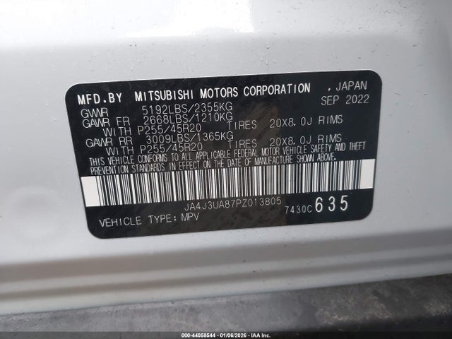 Продажа на аукционе авто 2023 Mitsubishi Outlander Se 2.5 2wd/se Black Edition 2wd/se Special Edition 2wd, vin: JA4J3UA87PZ013805, номер лота: 44058544