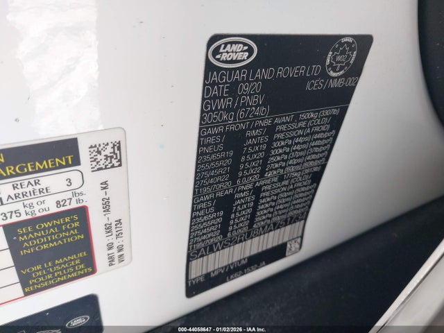 SALWS2RU8MA751734 Land Rover Range Rover Sport Hst Mhev