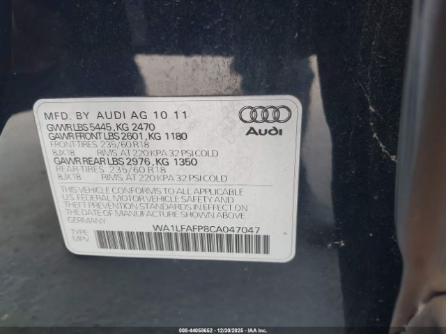 2012 AUDI Q5 WA1LFAFP8CA047047 Photo 8