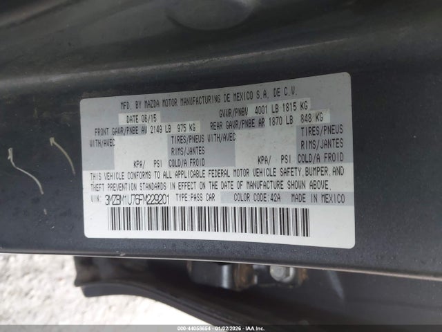 3MZBM1U76FM229201 Mazda Mazda3 I Sport