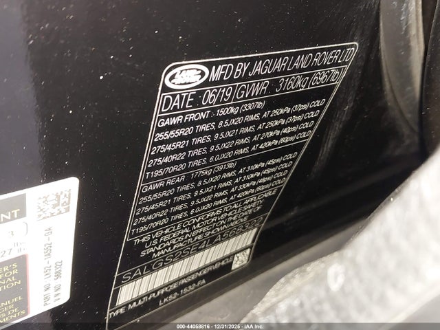 2020 LAND ROVER RANGE ROVER SALGS2SE4LA568322 Photo 8