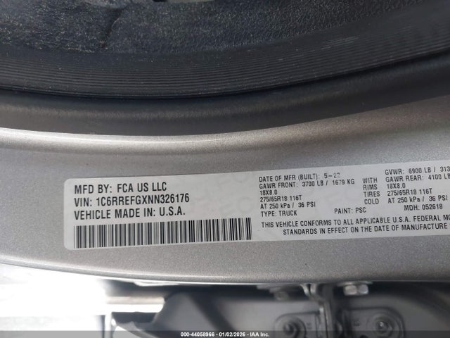 1C6RREFGXNN326176 RAM 1500 Big Horn 4x2 5&#039;7 Box