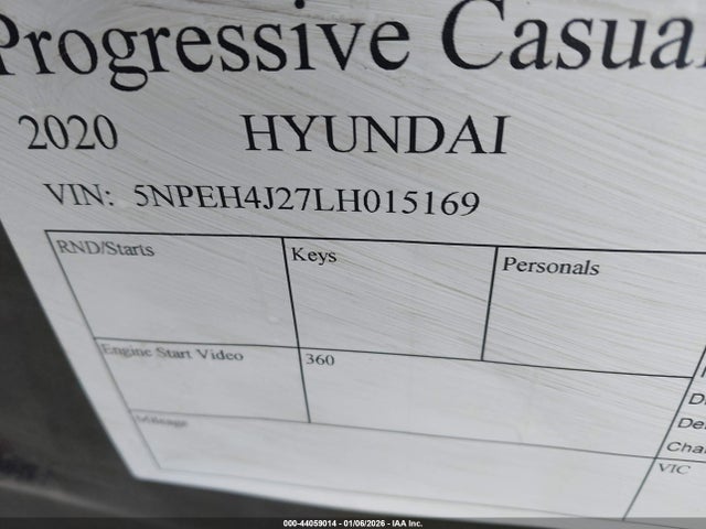 Продажа на аукционе авто 2020 Hyundai Sonata Limited, vin: 5NPEH4J27LH015169, номер лота: 44059014
