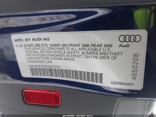 2025 AUDI S5 SPORTBACK WAUB4CF53SA012770 Photo 8