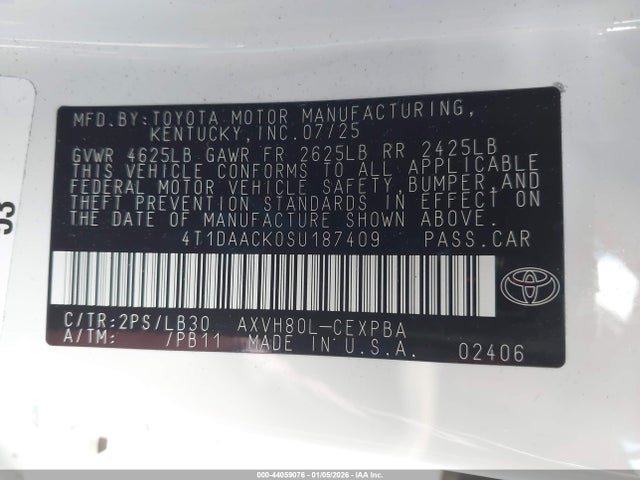 4T1DAACK0SU187409 Toyota CAMRY XSE