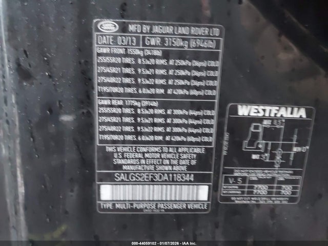 2013 LAND ROVER RANGE ROVER SALGS2EF3DA118344 Photo 8
