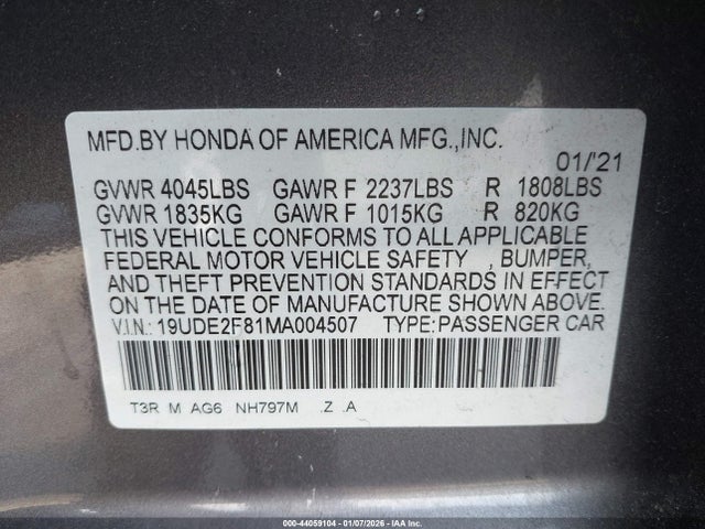 2021 ACURA ILX 19UDE2F81MA004507 Photo 8