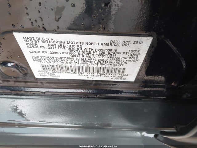 2014 MITSUBISHI OUTLANDER SPORT 4A4AP3AU0EE012140 Photo 8