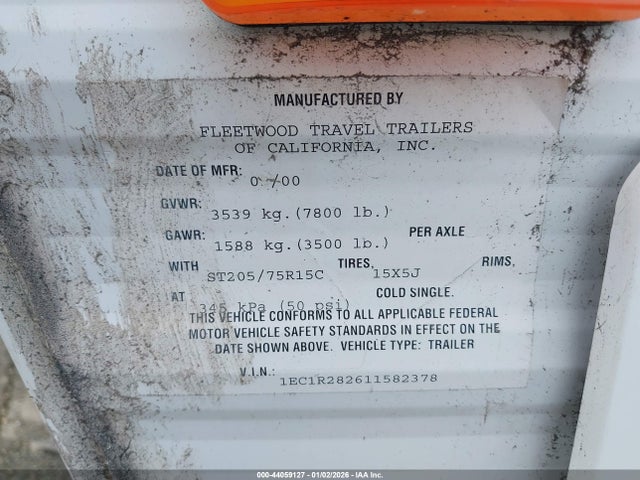 Продаж на аукціоні авто 2001 Fleetwood Prowler 28r, vin: 1EC1R282611582378, номер лоту: 44059127