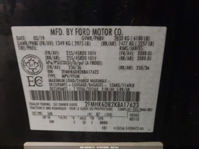 2FMHK6D82KBA17623 Ford Flex Limited