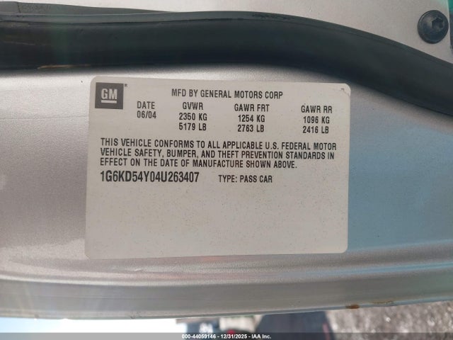 2004 CADILLAC DEVILLE 1G6KD54Y04U263407 Photo 8