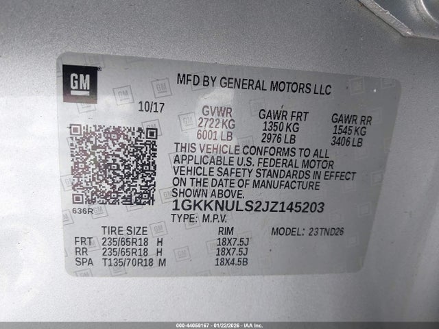 1GKKNULS2JZ145203 GMC Acadia Slt-1