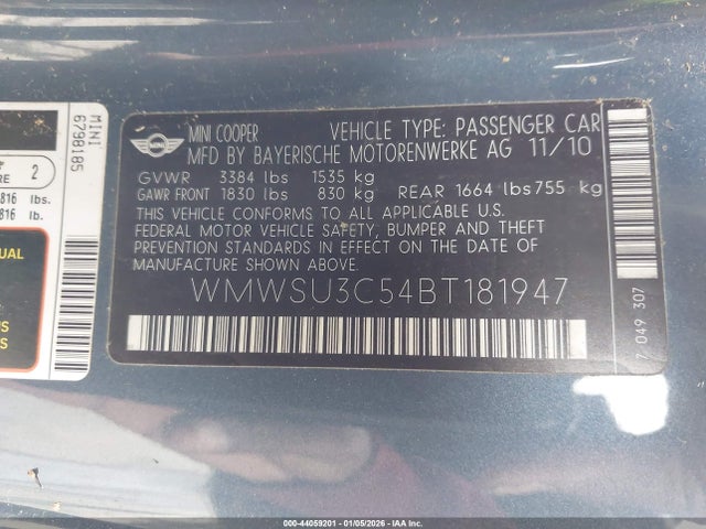 2011 MINI COOPER WMWSU3C54BT181947 Photo 8