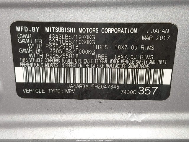 2017 MITSUBISHI OUTLANDER SPORT JA4AR3AU5HZ047345 Photo 8