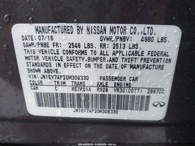 2016 INFINITI Q50 JN1EV7AP2GM306330 Photo 8