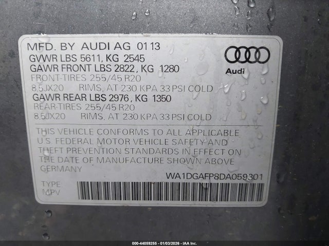 2013 AUDI Q5 WA1DGAFP8DA059301 Photo 8