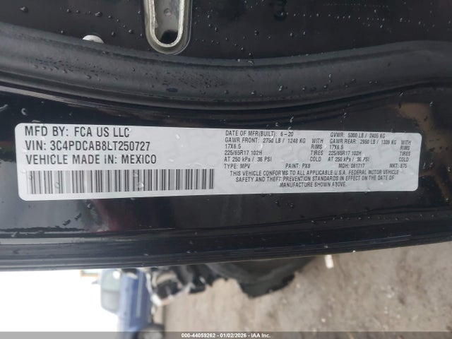 2020 DODGE JOURNEY 3C4PDCAB8LT250727 Photo 8