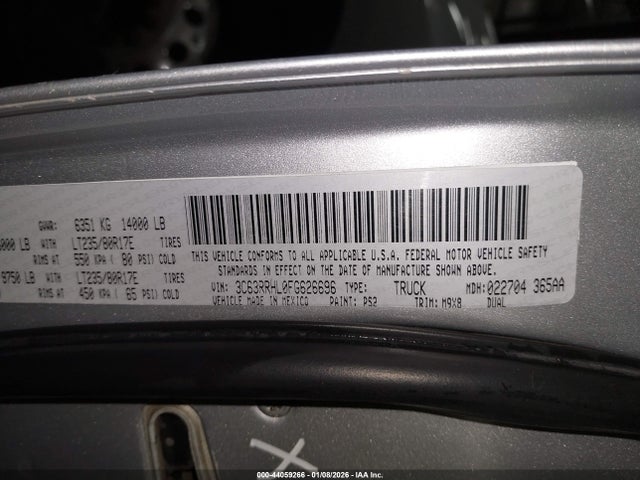 Продаж на аукціоні авто 2015 Ram 3500 Slt, vin: 3C63RRHL0FG626696, номер лоту: 44059266