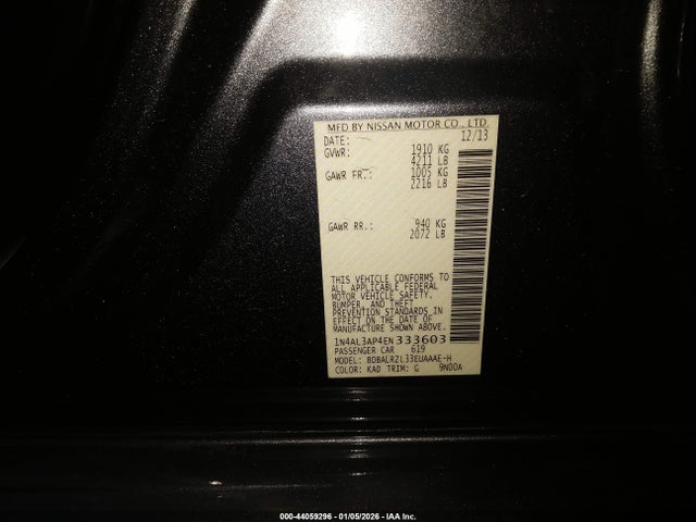 Nissan Altima 2.5 S 2014 1N4AL3AP4EN333603 Image 9