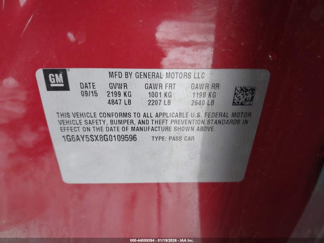 2016 CADILLAC CTS 1G6AY5SX8G0109596 Photo 8