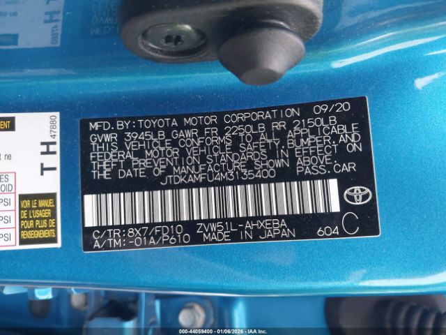 2021 TOYOTA PRIUS JTDKAMFU4M3135400 Photo 8