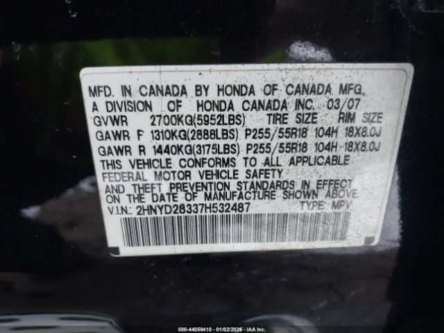 2007 ACURA MDX 2HNYD28337H532487 Photo 8
