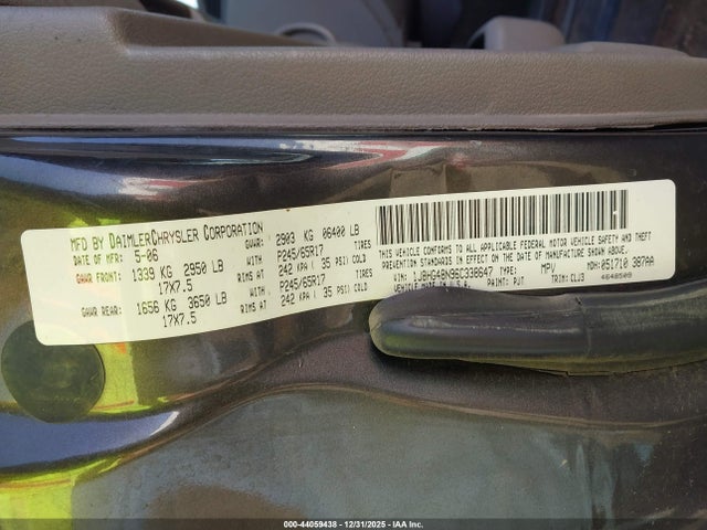 2006 Jeep Commander მანქანა იყიდება აუქციონზე, vin: 1J8HG48N96C338647, აუქციონის ნომერი: 44059438