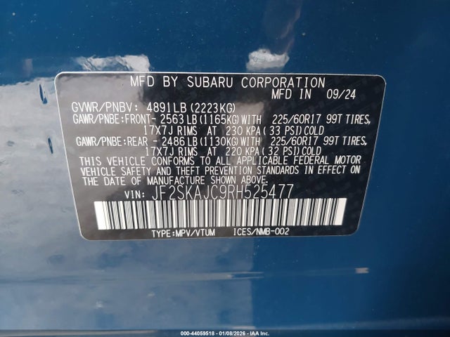 2024 SUBARU FORESTER JF2SKAJC9RH525477 Photo 8