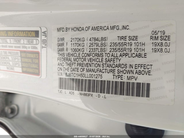 5J8TC1H50LL001275 Acura Rdx Technology Package