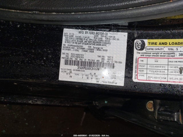 2012 FORD FUSION 3FAHP0JA0CR447895 Photo 8