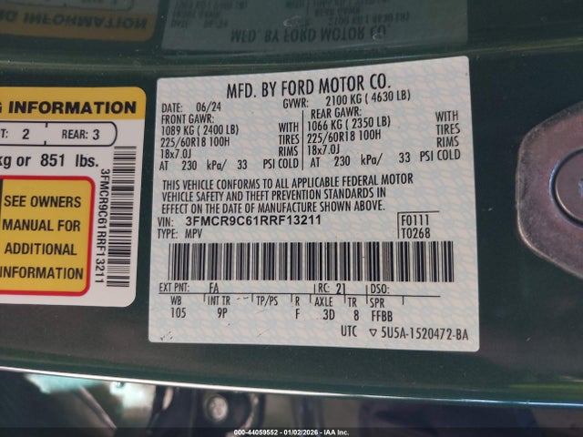 2024 FORD BRONCO SPORT 3FMCR9C61RRF13211 Photo 8