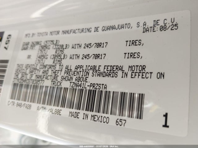 Toyota Tacoma Sr 2025 3TYKD5HN3ST038577 Image 9