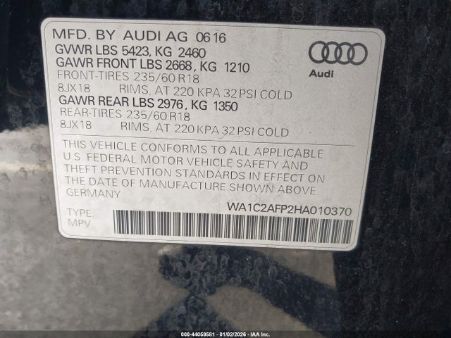 2017 AUDI Q5 WA1C2AFP2HA010370 Photo 8
