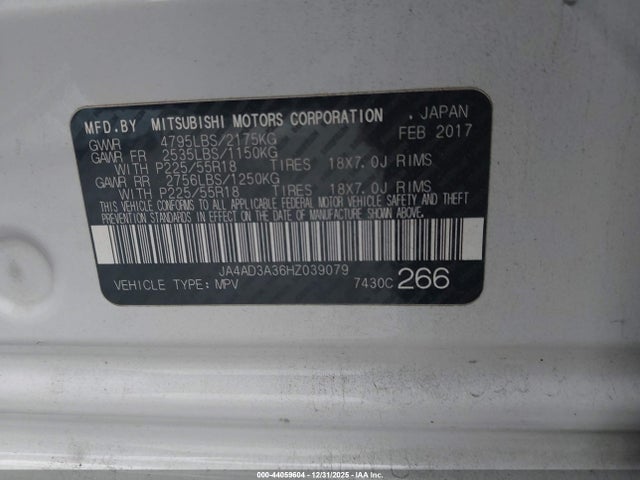 2017 MITSUBISHI OUTLANDER JA4AD3A36HZ039079 Photo 8