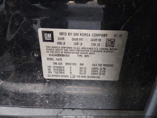 Aukcja sprzedaży 2019 Buick Encore Fwd Preferred, vin: KL4CJASB0KB841641, numer aukcji: 44059629