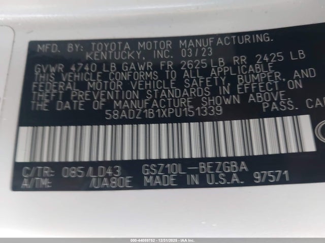 58ADZ1B1XPU151339 Lexus ES 350